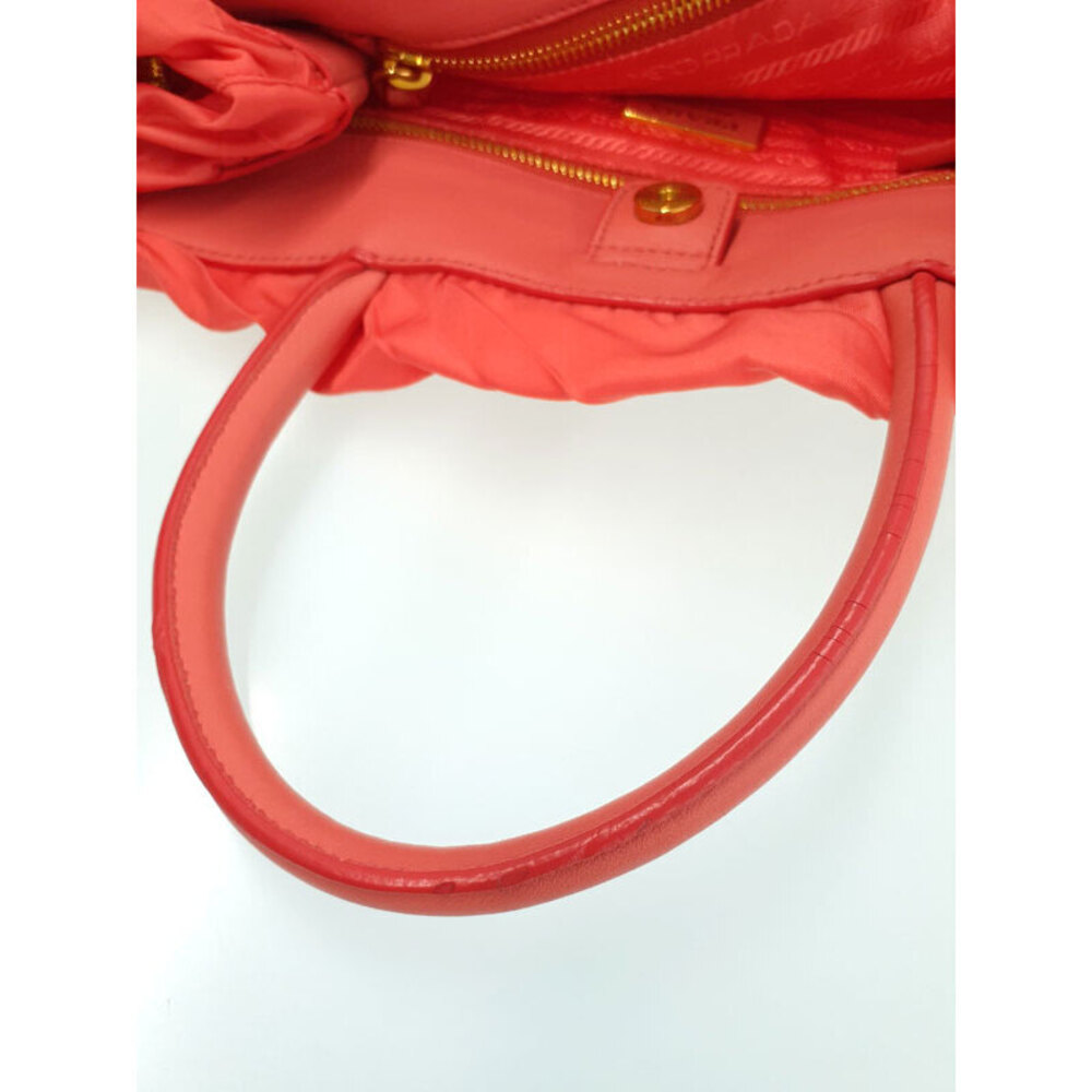 Prada coral handbag nylon Orange gathered - Picture 8 of 9